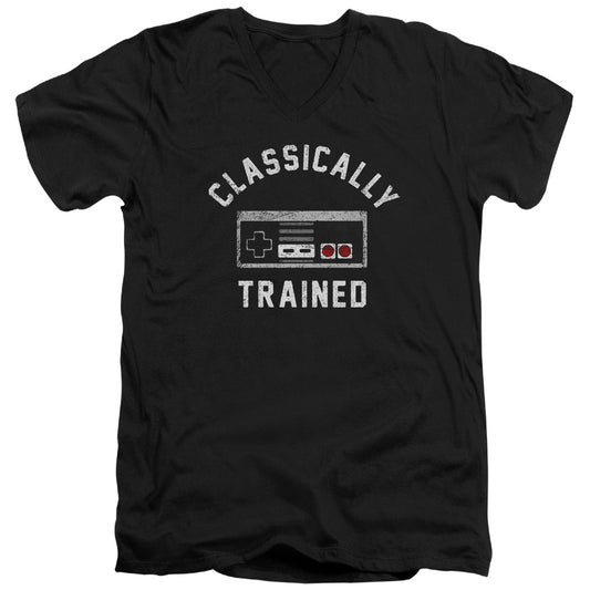 Classically Trained - Short Sleeve Adult V-neck - Black T-shirt
