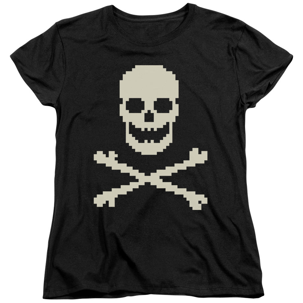 8 Bit Roger - Short Sleeve Womens Tee - Black T-shirt