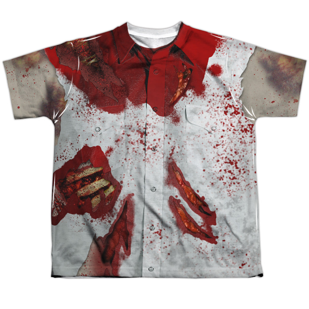 Rippied Zombie - Short Sleeve Youth Poly Crew - White T-shirt
