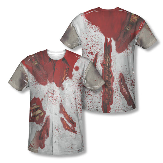 Rippied Zombie (Front - Back Print) - Adult Poly/cotton Short Sleeve Tee - White T-shirt