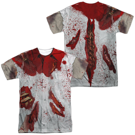 Rippied Zombie (Front - Back Print) - Short Sleeve Adult Poly Crew - White T-shirt