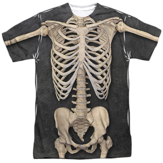 Skeleton Costume - Short Sleeve Adult Poly Crew - White T-shirt
