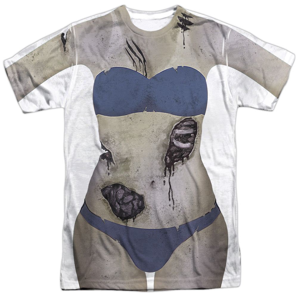 Bikini Zombie - Short Sleeve Adult Poly Crew - White T-shirt