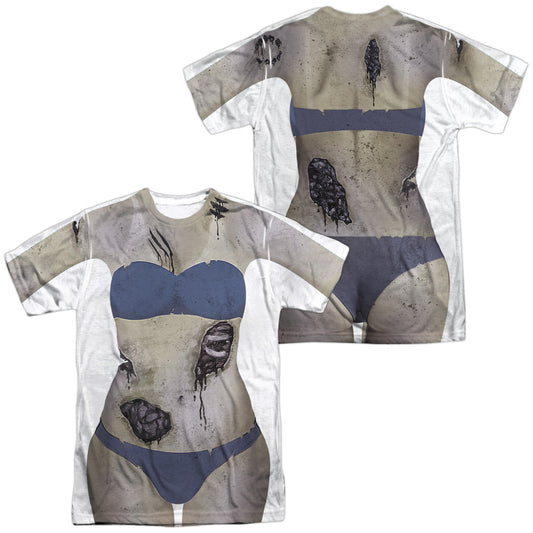 Bikini Zombie (Front - Back Print) - Short Sleeve Adult Poly Crew - White T-shirt