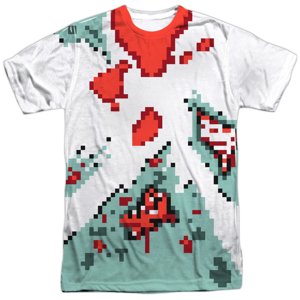 8 Bit Zombie - Short Sleeve Adult Poly Crew - White T-shirt