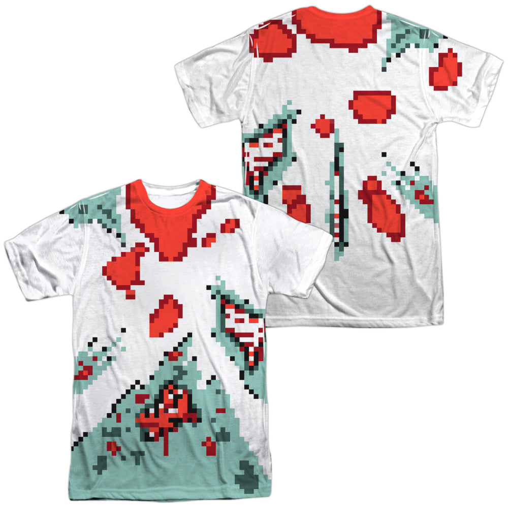 8 Bit Zombie (Front - Back Print) - Short Sleeve Adult Poly Crew - White T-shirt