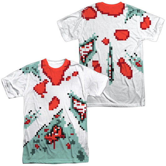 8 Bit Zombie (Front - Back Print) - Short Sleeve Adult Poly Crew - White T-shirt
