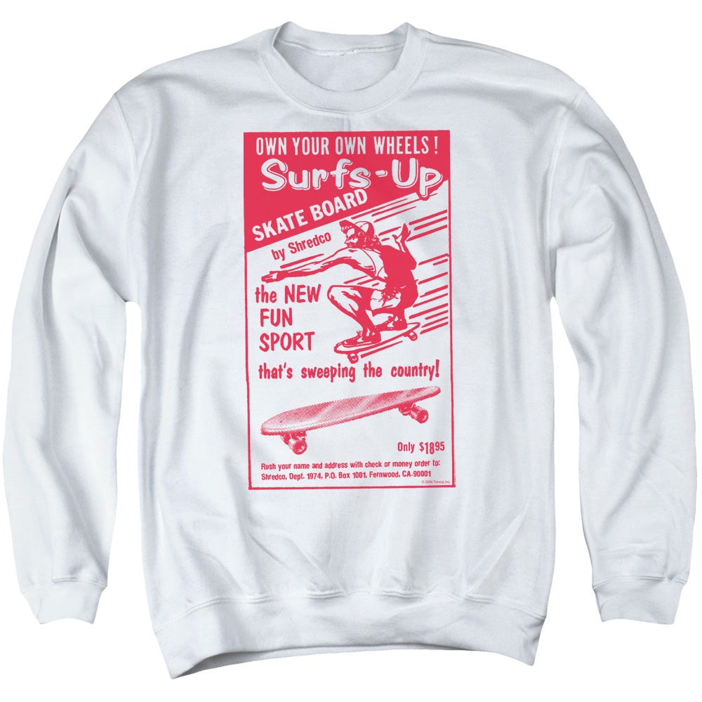 Surfs Up - Adult Crewneck Sweatshirt - White
