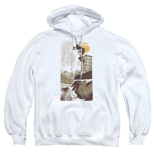 Skater On Half Pipe - Adult Pull-over Hoodie - White
