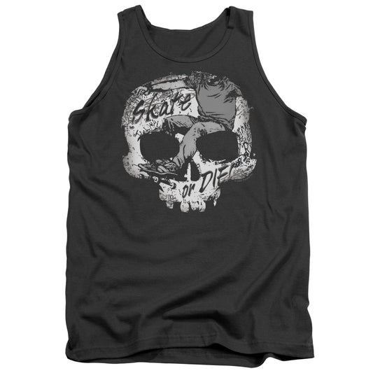 Skate Or Die Skull - Adult Tank - Charcoal