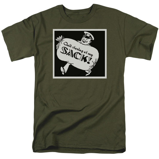 Quit Staring At My Sack - Short Sleeve Adult 18 - 1 - Military Green T-shirt