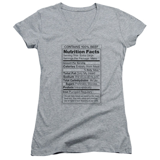 100% Beef - Junior V-neck - Athletic Heather