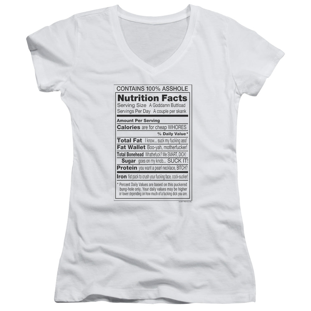 100% Asshole - Junior V-neck - White