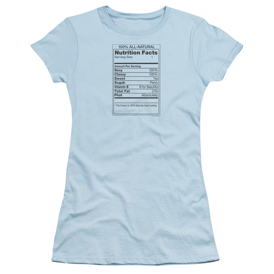 100% All Natural - Short Sleeve Junior Sheer - Light Blue T-shirt