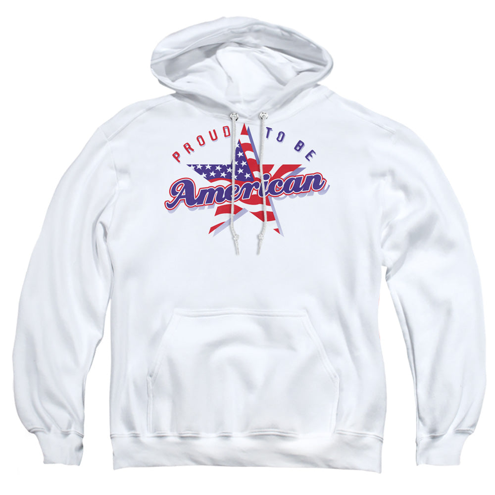 Proud To Be An American - Adult Pull-over Hoodie - White