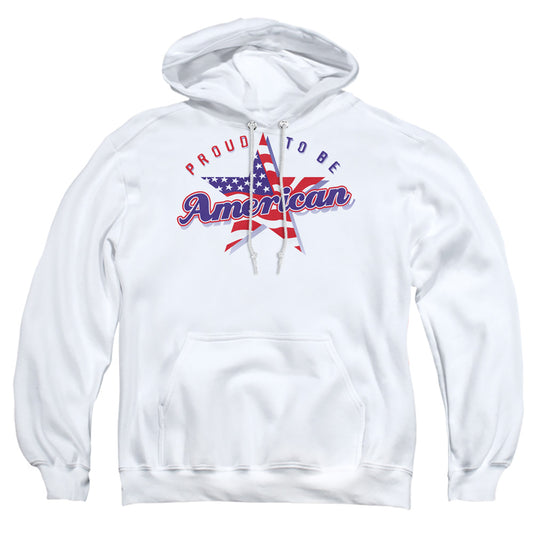 Proud To Be An American - Adult Pull-over Hoodie - White