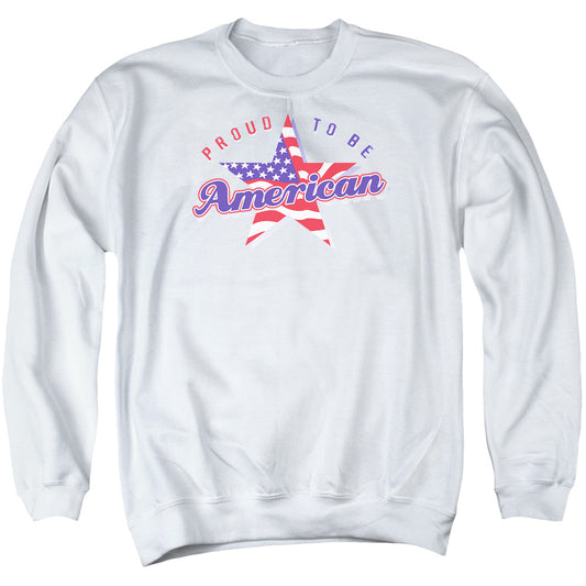Proud To Be An American - Adult Crewneck Sweatshirt - White