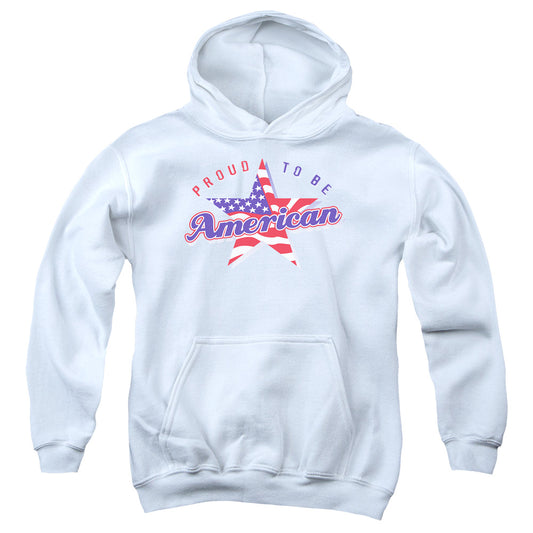Proud To Be American - Youth Pull-over Hoodie - White