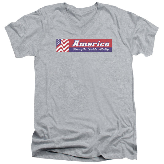 Strength Pride Unity - Short Sleeve Adult V-neck - Athletic Heather T-shirt