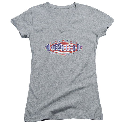 American And Proud - Junior V-neck - Athletic Heather