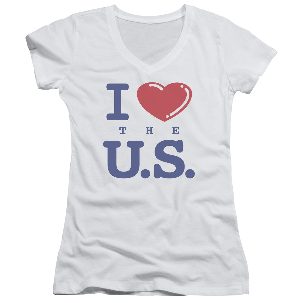 I Love The Us - Junior V-neck - White