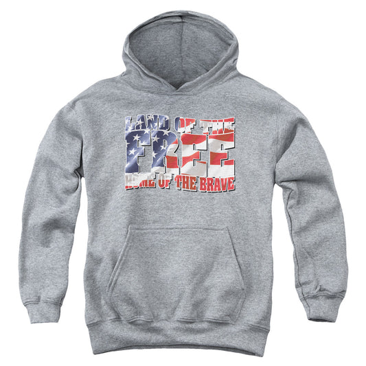 Land Of The Free - Youth Pull-over Hoodie - Heather