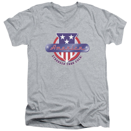 Stronger Than Ever - Short Sleeve Adult V-neck - Athletic Heather T-shirt