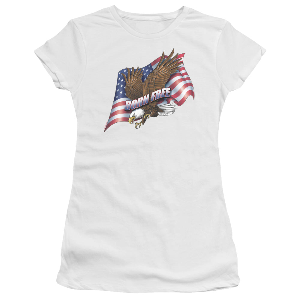 Born Free - Short Sleeve Junior Sheer - White T-shirt