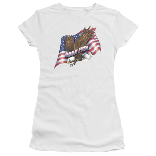 Born Free - Short Sleeve Junior Sheer - White T-shirt