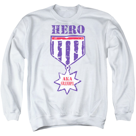 Hero Aka Grandpa - Adult Crewneck Sweatshirt - White