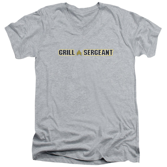Grill Sergeant - Short Sleeve Adult V-neck - Athletic Heather T-shirt