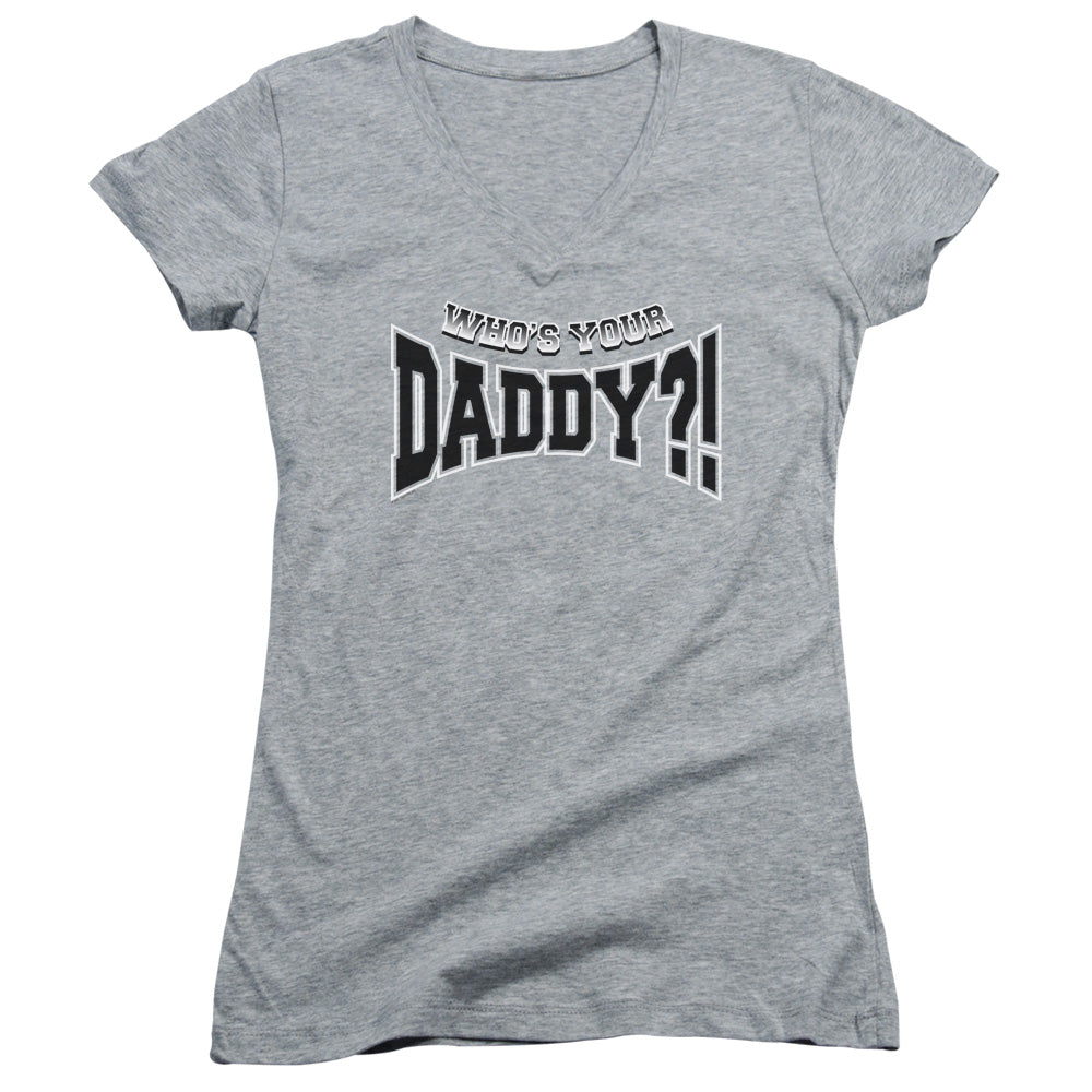 Whos Your Daddy? - Junior V-neck - Athletic Heather