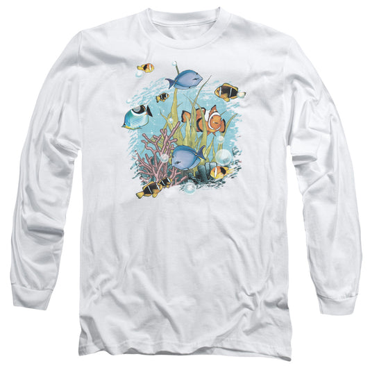 Wildlife - Tropical Fish - Long Sleeve Adult 18/1 - White T-shirt
