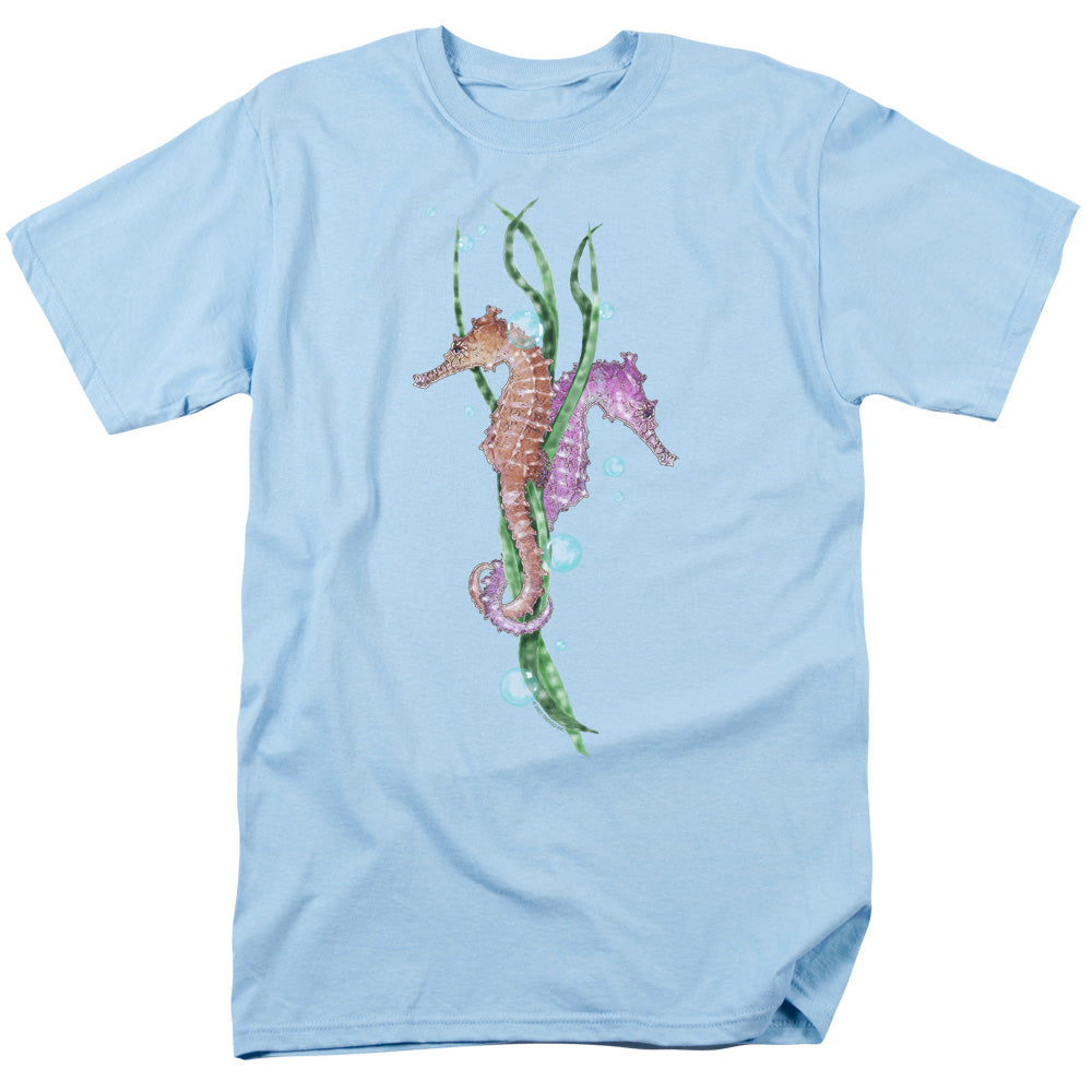 Wildlife - Seahorse Dance - Short Sleeve Adult 18/1 - Light Blue T-shirt
