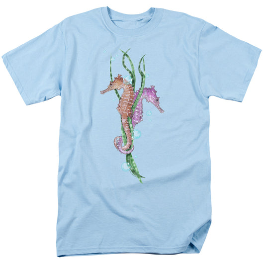 Wildlife - Seahorse Dance - Short Sleeve Adult 18/1 - Light Blue T-shirt