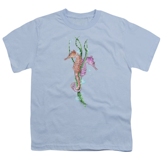 Wildlife - Seahorse Dance - Short Sleeve Youth 18/1 - Light Blue T-shirt