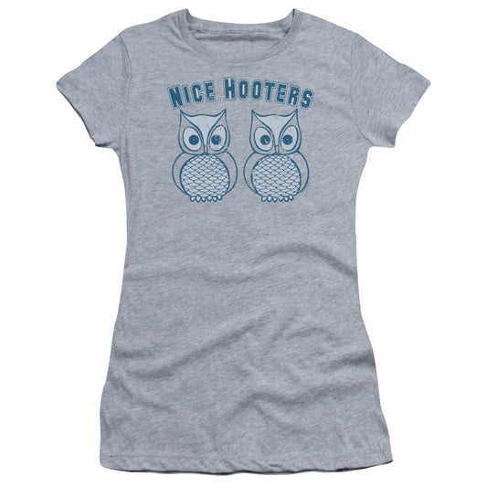 Nice Hooters - Short Sleeve Junior Sheer - Athletic Heather T-shirt
