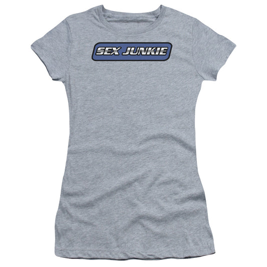Sex Junkie - Short Sleeve Junior Sheer - Athletic Heather T-shirt