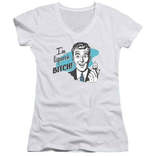 Liquors Bitch - Junior V-neck - White