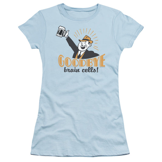 Goodbye Brain Cells - Short Sleeve Junior Sheer - Light Blue T-shirt