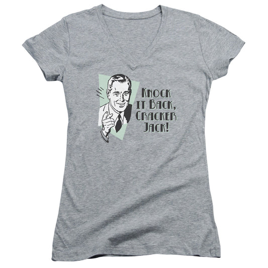 Knock It Back - Junior V-neck - Athletic Heather