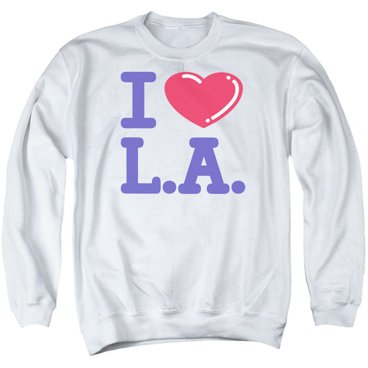 I Love L.a. - Adult Crewneck Sweatshirt - White