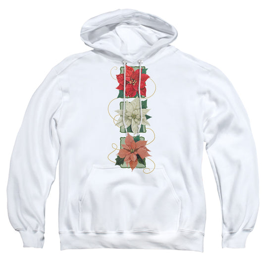 Poinsettias - Adult Pull-over Hoodie - White