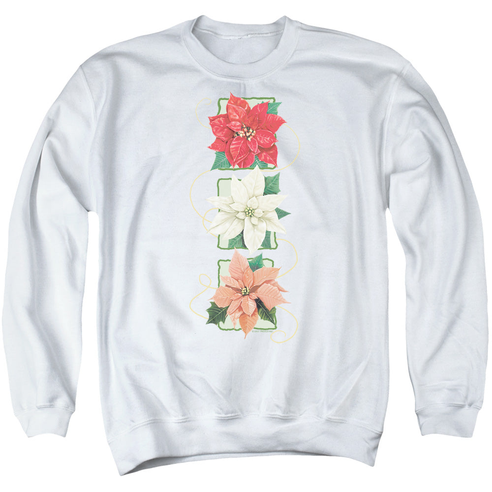 Poinsettias - Adult Crewneck Sweatshirt - White