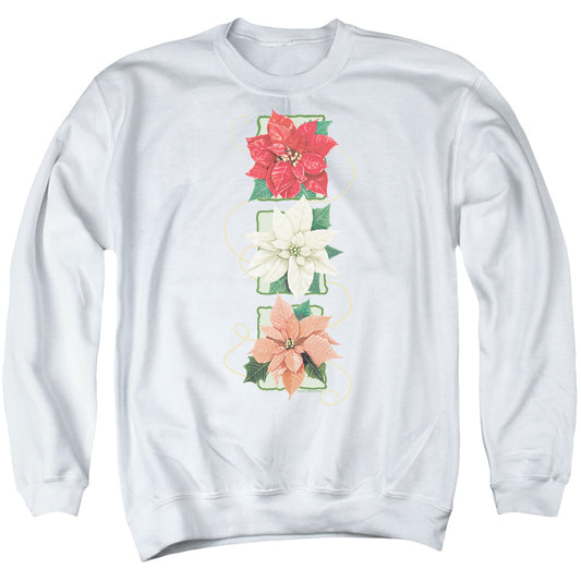 Poinsettias - Adult Crewneck Sweatshirt - White