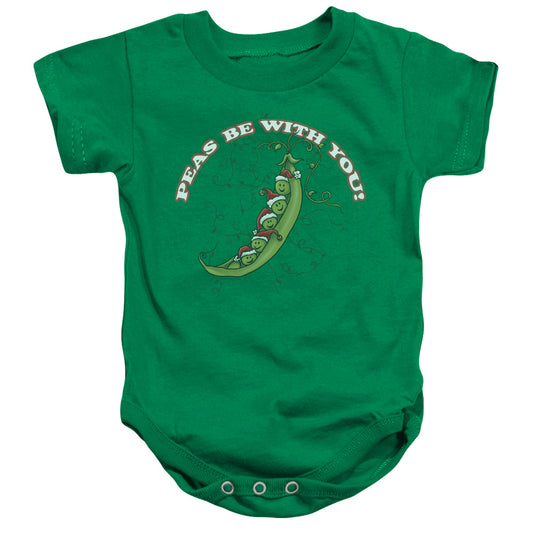 Peas Be With You - Infant Snapsuit - Kelly Green
