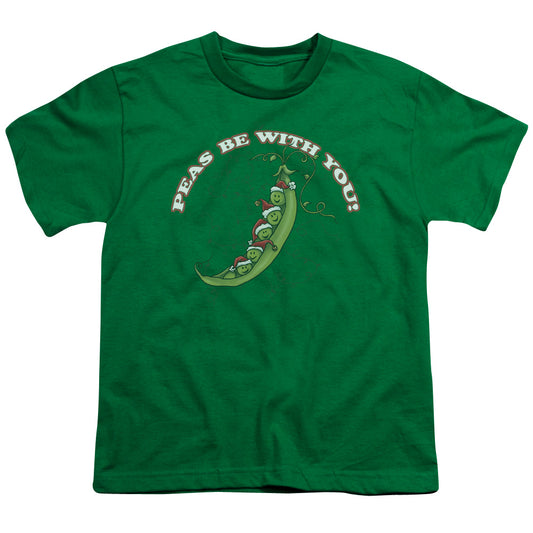 Peas Be With You - Short Sleeve Youth 18 - 1 - Kelly Green T-shirt