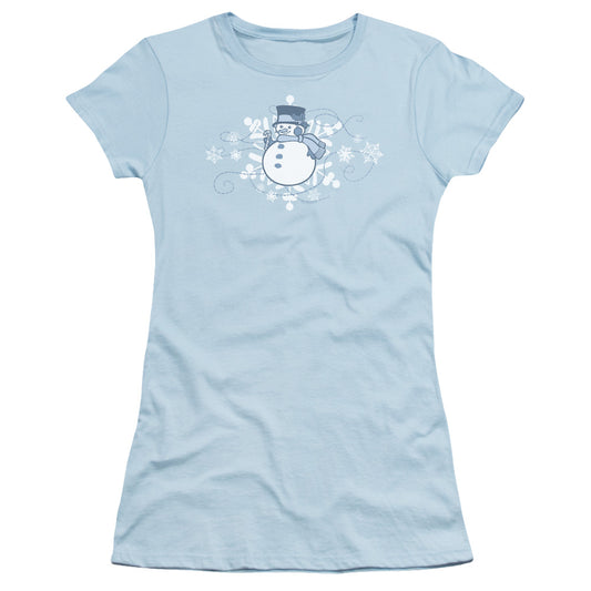 Winter Day - Short Sleeve Junior Sheer - Light Blue T-shirt