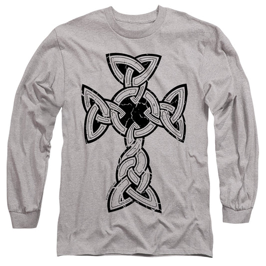 Knotted Celtic Cross - Long Sleeve Adult 18 - 1 - Athletic Heather T-shirt