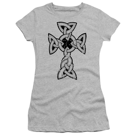 Knotted Celtic Cross - Short Sleeve Junior Sheer - Athletic Heather T-shirt